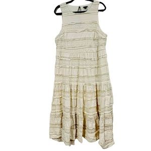 Torrid Ivory Sleeveless Tiered Lace Midi Dress